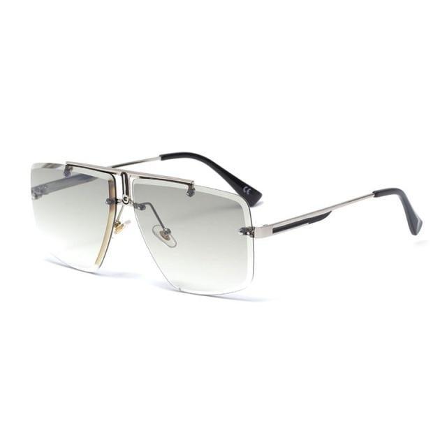 Lunettes de soleil carrées pour hommes, classiques, surdimensionnées, pour hommes et femmes, nouveau style streetwear à la mode, lunettes de soleil sans monture, nouvelles lunettes de soleil carrées populaires pour hommes et femmes