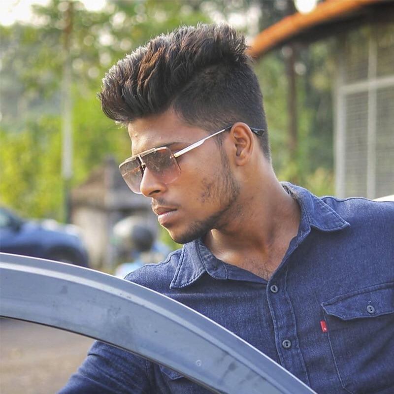 Lunettes de soleil carrées pour hommes, classiques, surdimensionnées, pour hommes et femmes, nouveau style streetwear à la mode, lunettes de soleil sans monture, nouvelles lunettes de soleil carrées populaires pour hommes et femmes