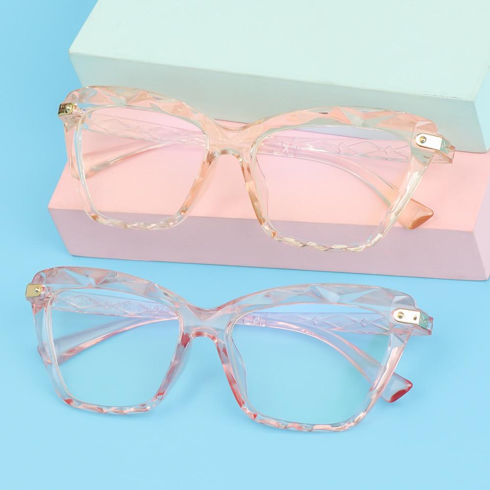Lunettes de lecture carrées pour femmes, monture en cristal multi-sections, lunettes d'ordinateur optiques, lunettes de lecture au design carré pour femmes, lunettes de lecture d'ordinateur anti-lumière bleue pour hommes et femmes
