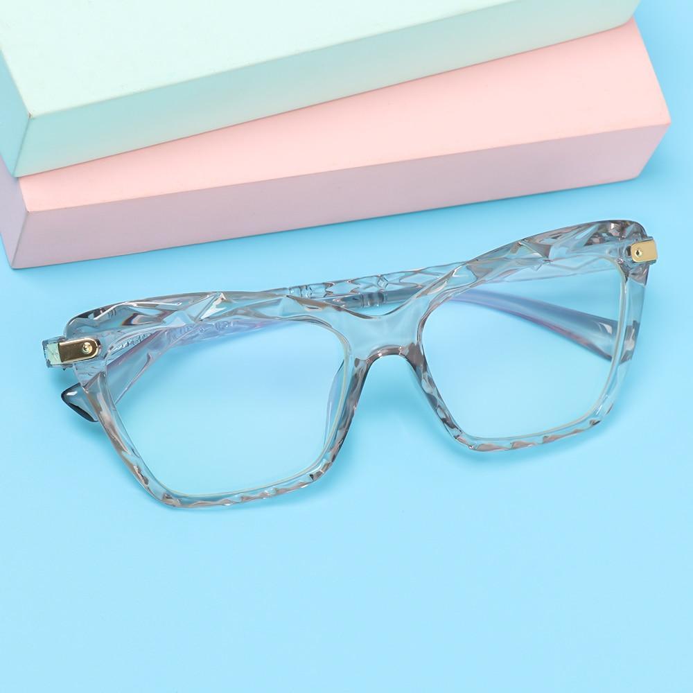 Lunettes de lecture carrées pour femmes, monture en cristal multi-sections, lunettes d'ordinateur optiques, lunettes de lecture au design carré pour femmes, lunettes de lecture d'ordinateur anti-lumière bleue pour hommes et femmes