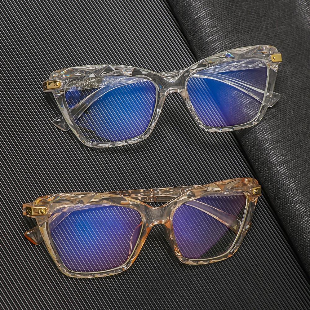 Lunettes de lecture carrées pour femmes, monture en cristal multi-sections, lunettes d'ordinateur optiques, lunettes de lecture au design carré pour femmes, lunettes de lecture d'ordinateur anti-lumière bleue pour hommes et femmes