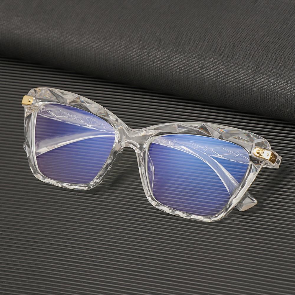 Lunettes de lecture carrées pour femmes, monture en cristal multi-sections, lunettes d'ordinateur optiques, lunettes de lecture au design carré pour femmes, lunettes de lecture d'ordinateur anti-lumière bleue pour hommes et femmes