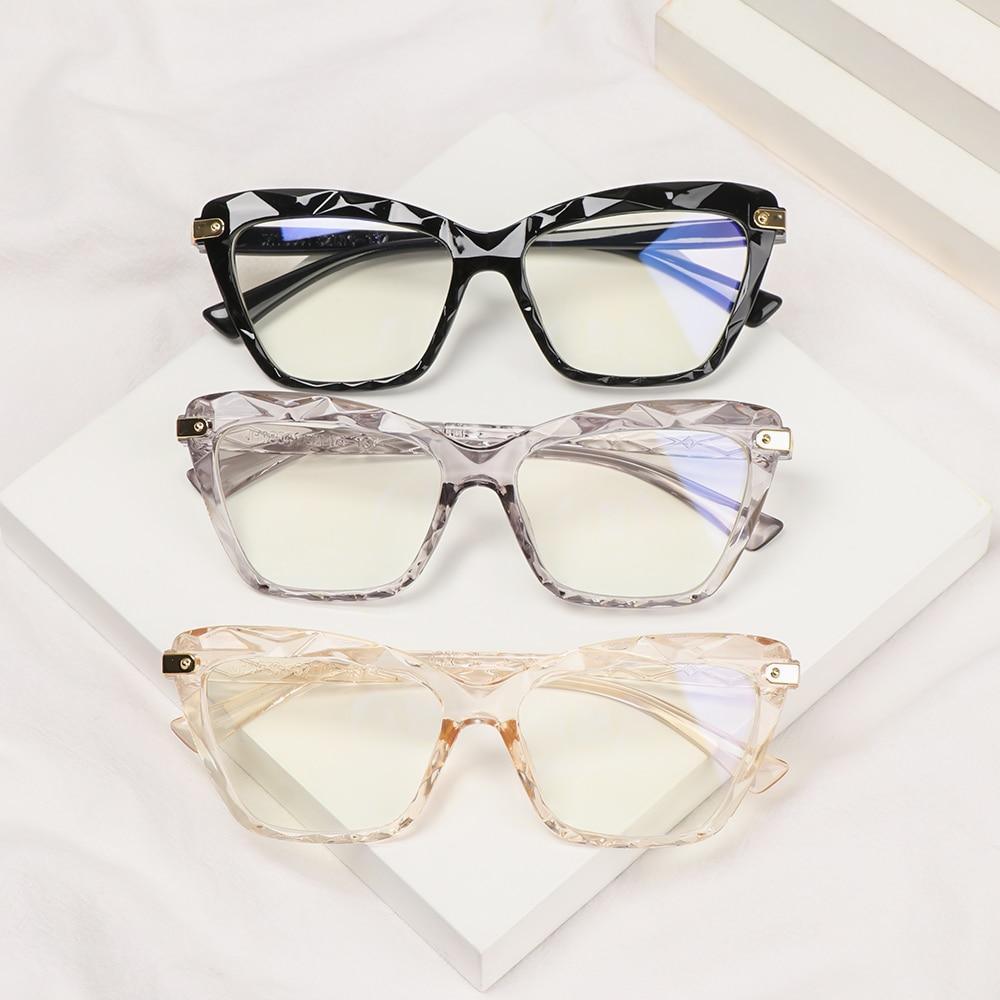Lunettes de lecture carrées pour femmes, monture en cristal multi-sections, lunettes d'ordinateur optiques, lunettes de lecture au design carré pour femmes, lunettes de lecture d'ordinateur anti-lumière bleue pour hommes et femmes