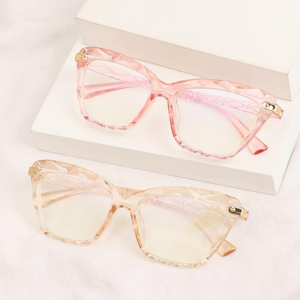 Lunettes de lecture carrées pour femmes, monture en cristal multi-sections, lunettes d'ordinateur optiques, lunettes de lecture au design carré pour femmes, lunettes de lecture d'ordinateur anti-lumière bleue pour hommes et femmes