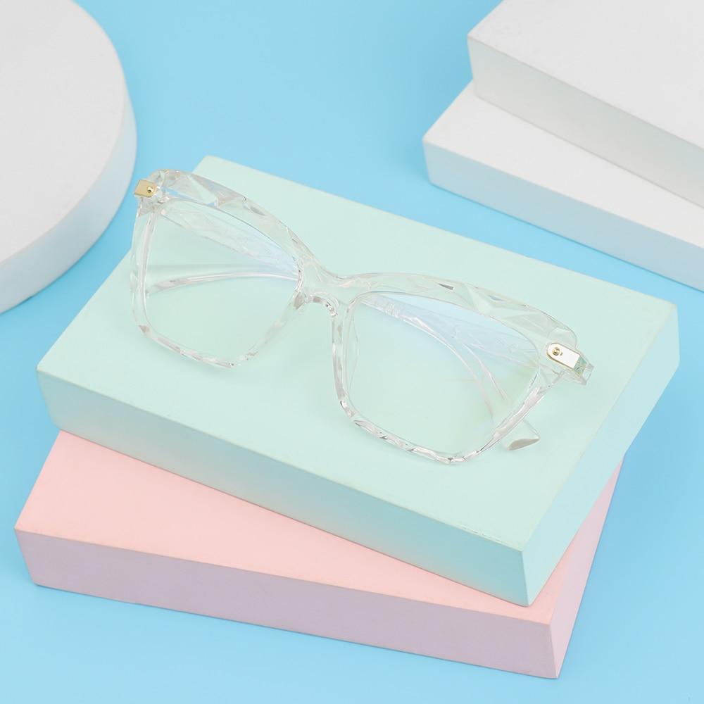Lunettes de lecture carrées pour femmes, monture en cristal multi-sections, lunettes d'ordinateur optiques, lunettes de lecture au design carré pour femmes, lunettes de lecture d'ordinateur anti-lumière bleue pour hommes et femmes