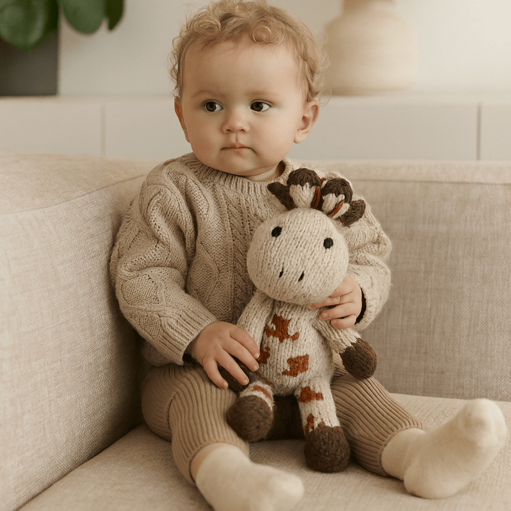 Doudou en maille tricotée | Gérald la Girafe