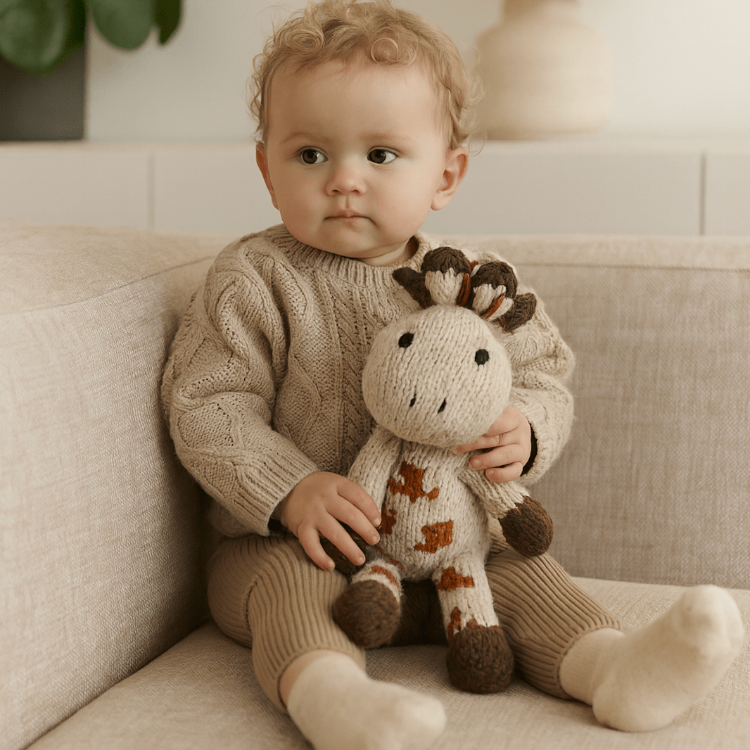 Doudou en maille tricotée | Gérald la Girafe