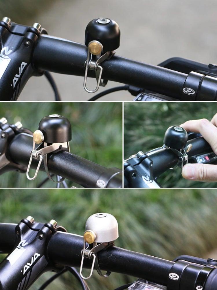 Sonnette de vélo en acier inoxydable, avertisseur sonore, cloche de guidon ordinaire, son clair, sonnette d'alarme de sécurité pour vélo avec plaque de verrouillage de montage, sonnette de vélo classique pour vélo de route, VTT, sport