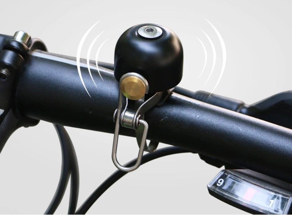 Sonnette de vélo en acier inoxydable, avertisseur sonore, cloche de guidon ordinaire, son clair, sonnette d'alarme de sécurité pour vélo avec plaque de verrouillage de montage, sonnette de vélo classique pour vélo de route, VTT, sport