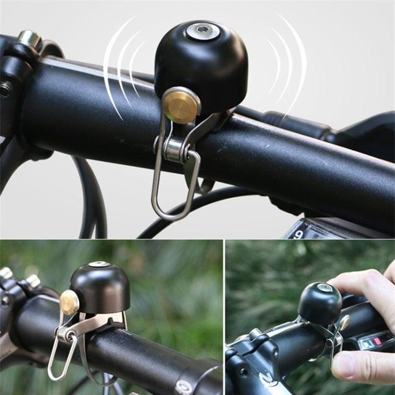 Sonnette de vélo en acier inoxydable, avertisseur sonore, cloche de guidon ordinaire, son clair, sonnette d'alarme de sécurité pour vélo avec plaque de verrouillage de montage, sonnette de vélo classique pour vélo de route, VTT, sport