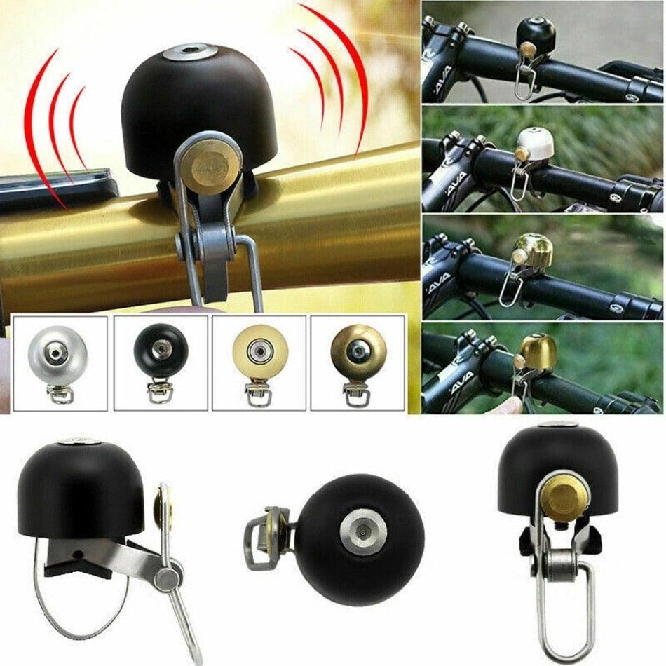 Sonnette de vélo en acier inoxydable, avertisseur sonore, cloche de guidon ordinaire, son clair, sonnette d'alarme de sécurité pour vélo avec plaque de verrouillage de montage, sonnette de vélo classique pour vélo de route, VTT, sport