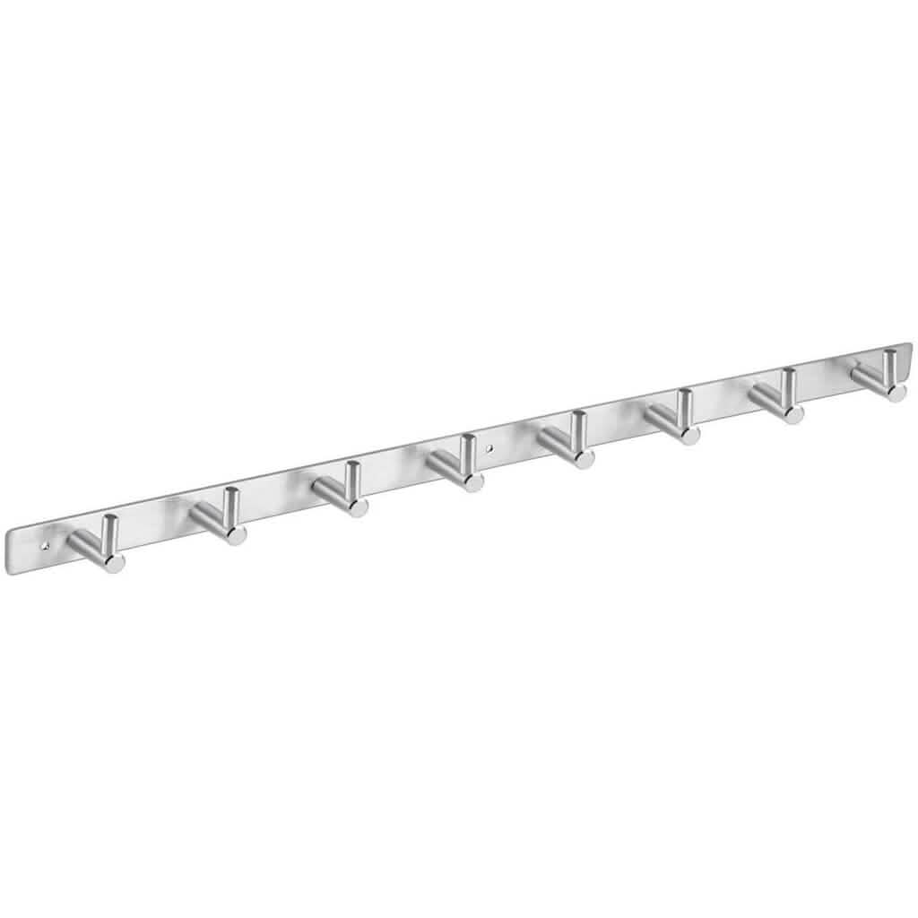 Support mural en acier inoxydable de 24 po avec 8 crochets - Argent