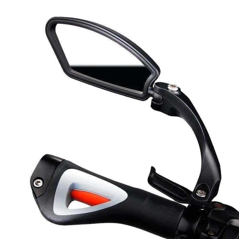 Rétroviseur de vélo en acier inoxydable, rétroviseur latéral de guidon, rétroviseur de sécurité pour vélo de route, rétroviseur de vélo réglable et résistant aux chocs avec grande lentille, miroirs de vélo pour guidon