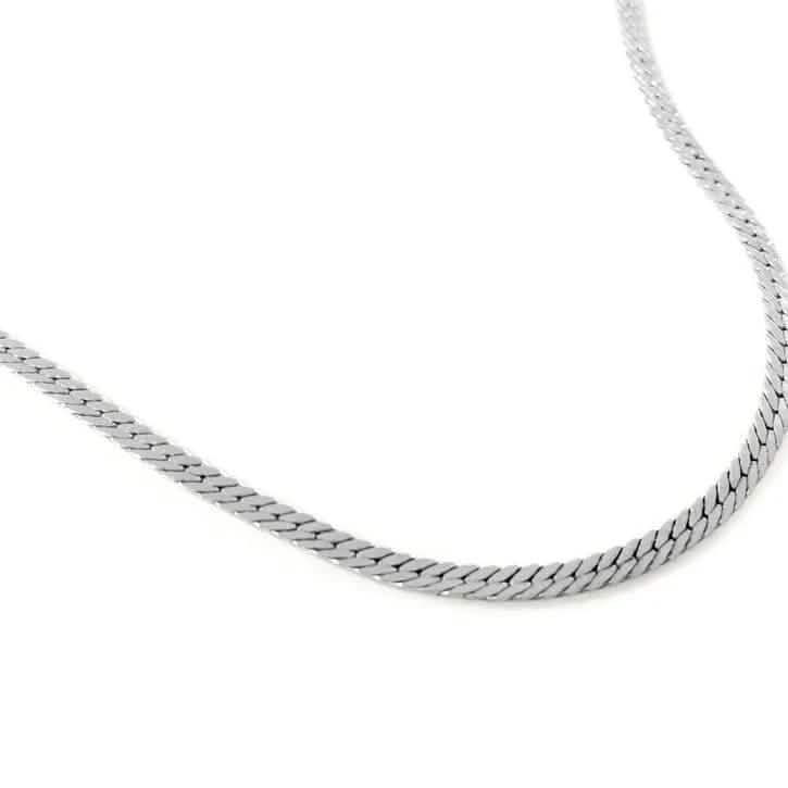 Collier chaîne serpent plate en acier inoxydable