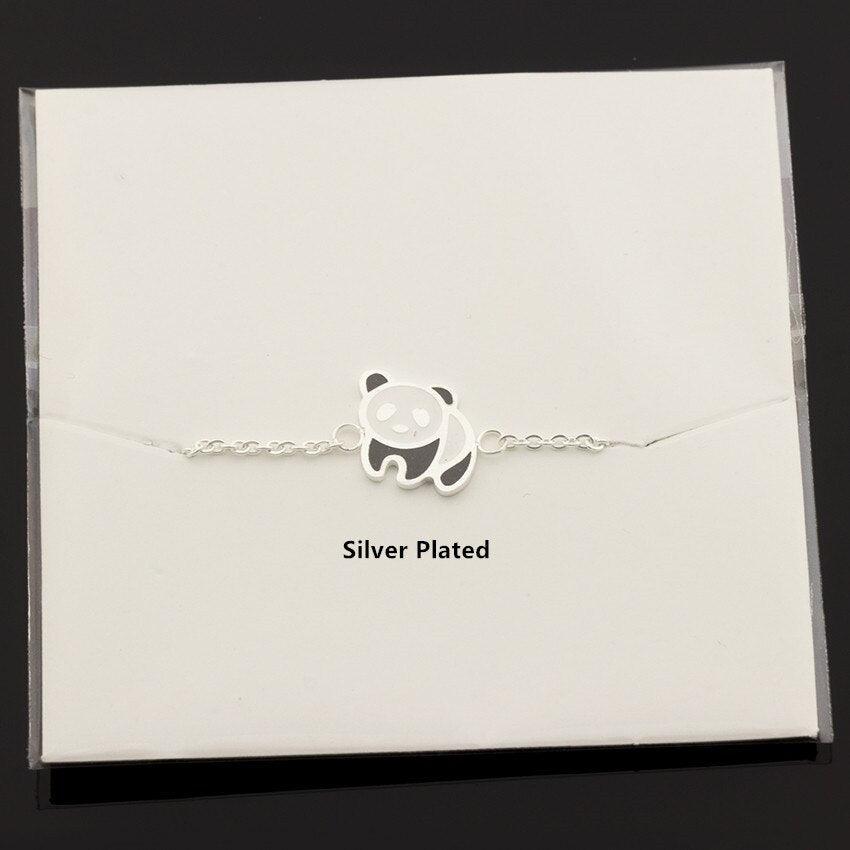 Acier Inoxydable Or Mignon Panda Manchette Bracelet Femmes Mode Bijoux Breloque Animal Panda Bracelet Pour Femmes Argent Sterling Panda Bracelets Mignons Bijoux Animaux Cadeaux Pour Femmes Filles
