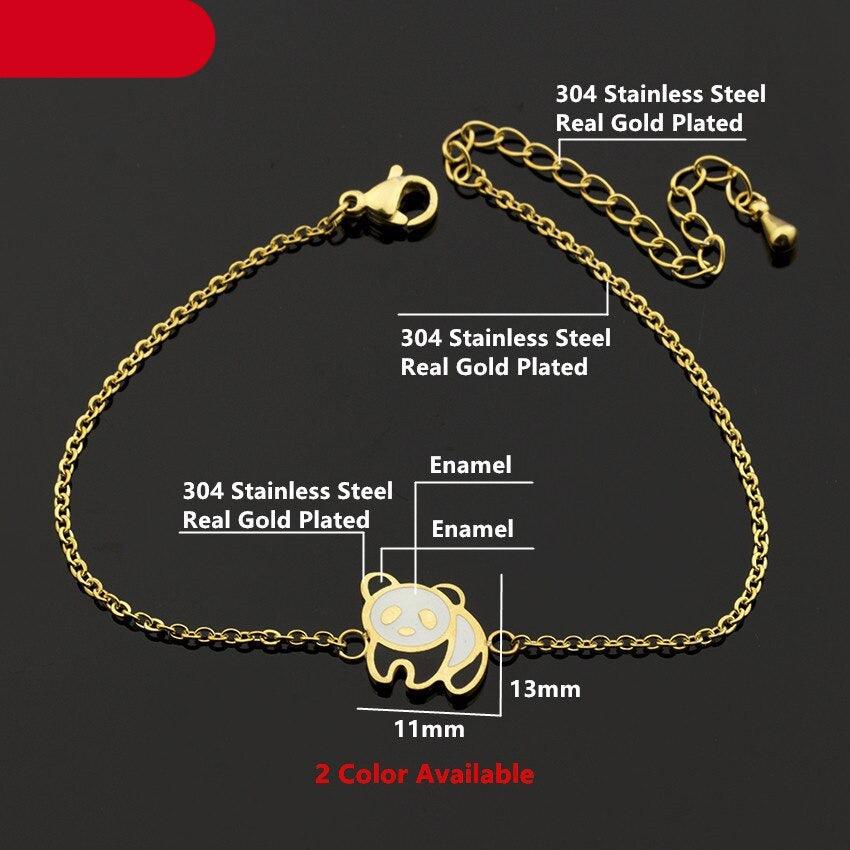 Acier Inoxydable Or Mignon Panda Manchette Bracelet Femmes Mode Bijoux Breloque Animal Panda Bracelet Pour Femmes Argent Sterling Panda Bracelets Mignons Bijoux Animaux Cadeaux Pour Femmes Filles