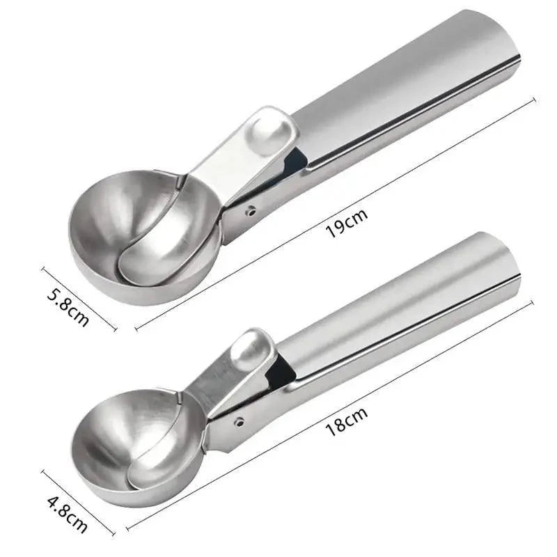 Cuillère à glace en acier inoxydable, un bon outil de cuillère en métal pour la cuisine, pour faire des boulettes de viande/boules de melon/pastèque/fruits, cuillère à mesurer pour la cuisson.