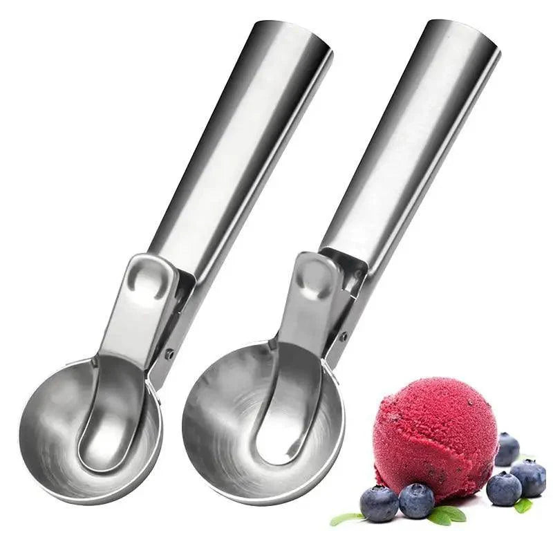 Cuillère à glace en acier inoxydable, un bon outil de cuillère en métal pour la cuisine, pour faire des boulettes de viande/boules de melon/pastèque/fruits, cuillère à mesurer pour la cuisson.