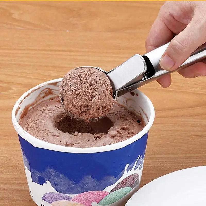 Cuillère à glace en acier inoxydable, un bon outil de cuillère en métal pour la cuisine, pour faire des boulettes de viande/boules de melon/pastèque/fruits, cuillère à mesurer pour la cuisson.
