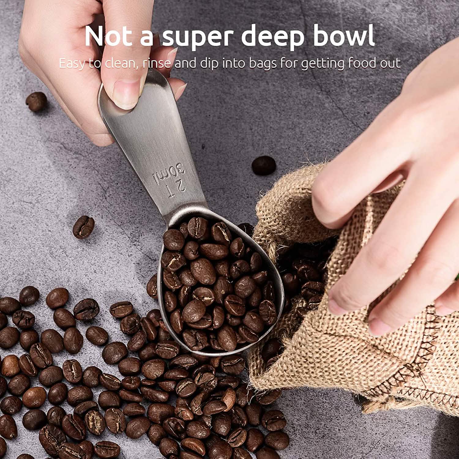 Cuillère à mesurer à café en acier inoxydable