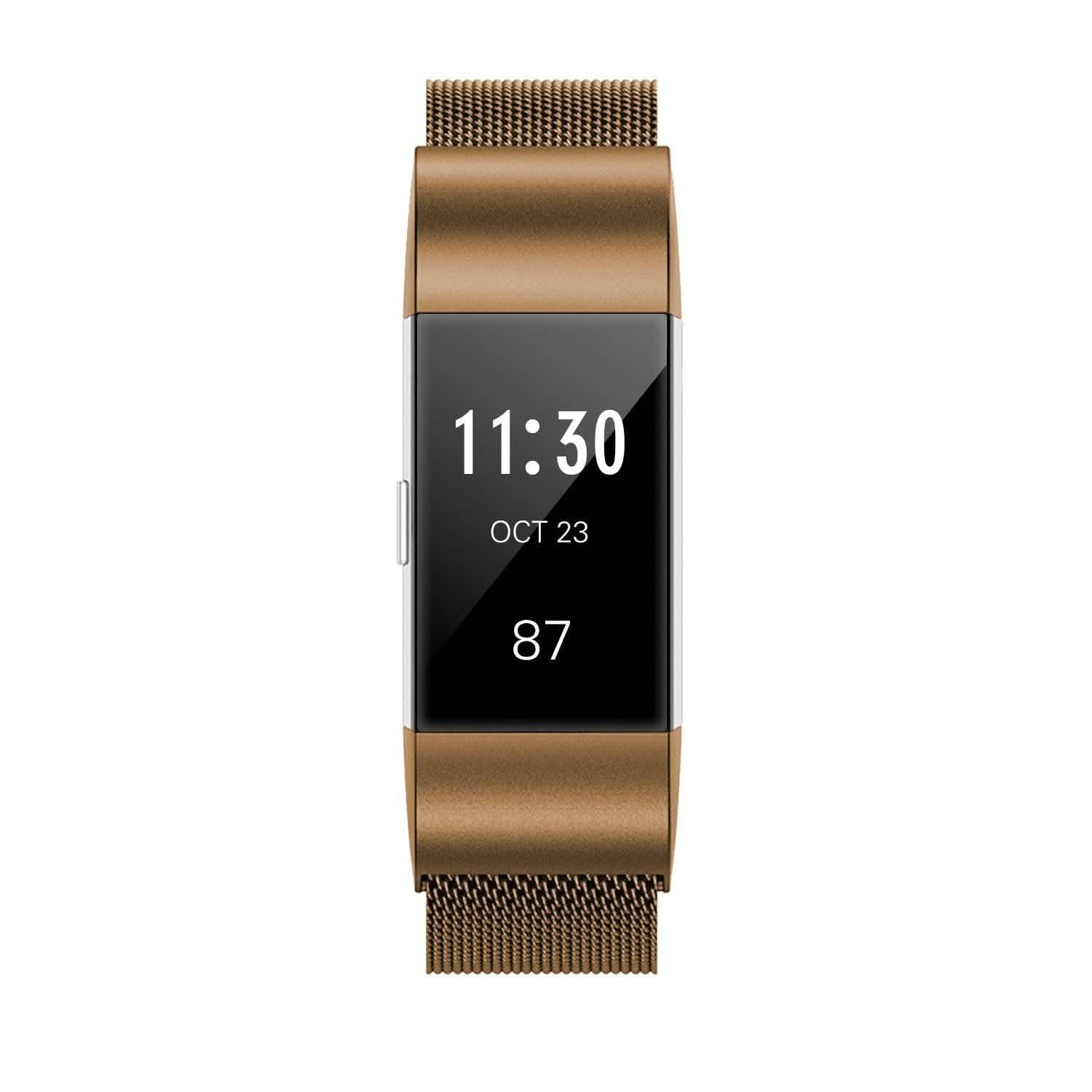 Bracelet milanais en acier inoxydable pour Fitbit Charge 2