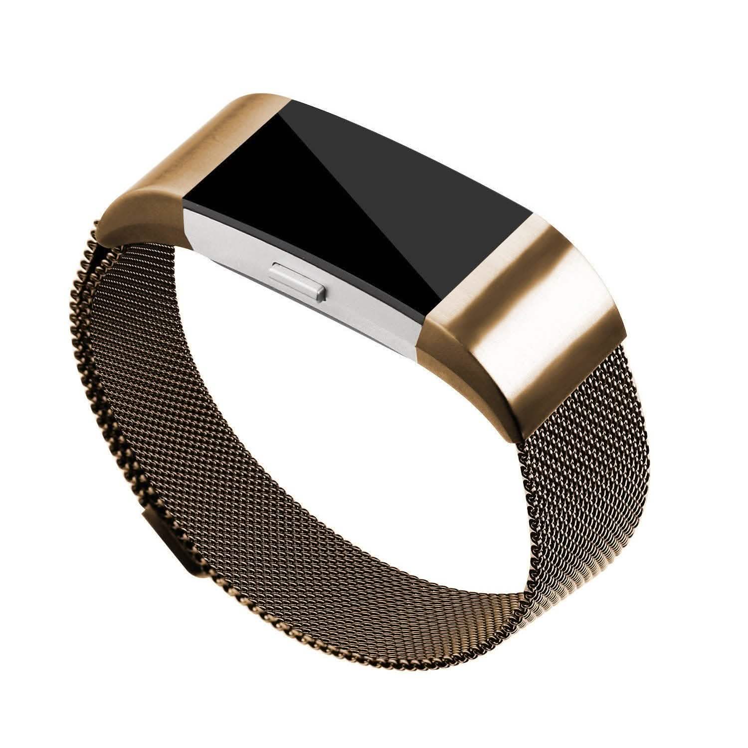 Bracelet milanais en acier inoxydable pour Fitbit Charge 2