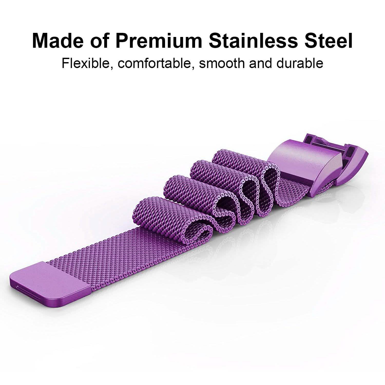 Bracelet milanais en acier inoxydable pour Fitbit Charge 2