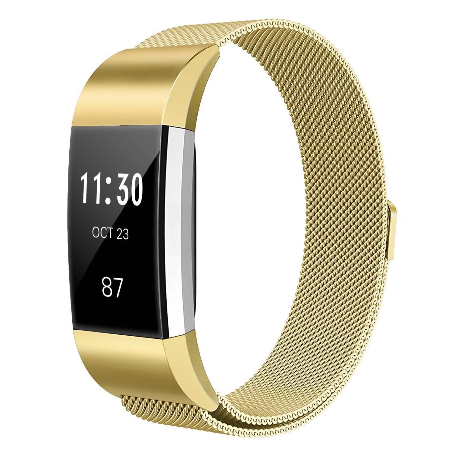 Bracelet milanais en acier inoxydable pour Fitbit Charge 2