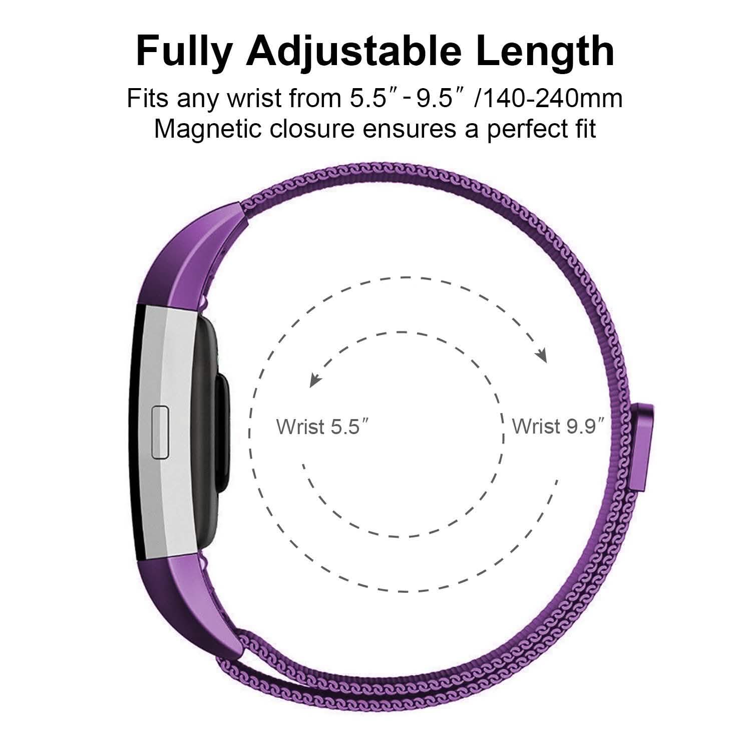 Bracelet milanais en acier inoxydable pour Fitbit Charge 2