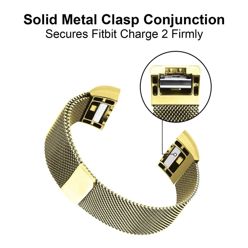 Bracelet milanais en acier inoxydable pour Fitbit Charge 2