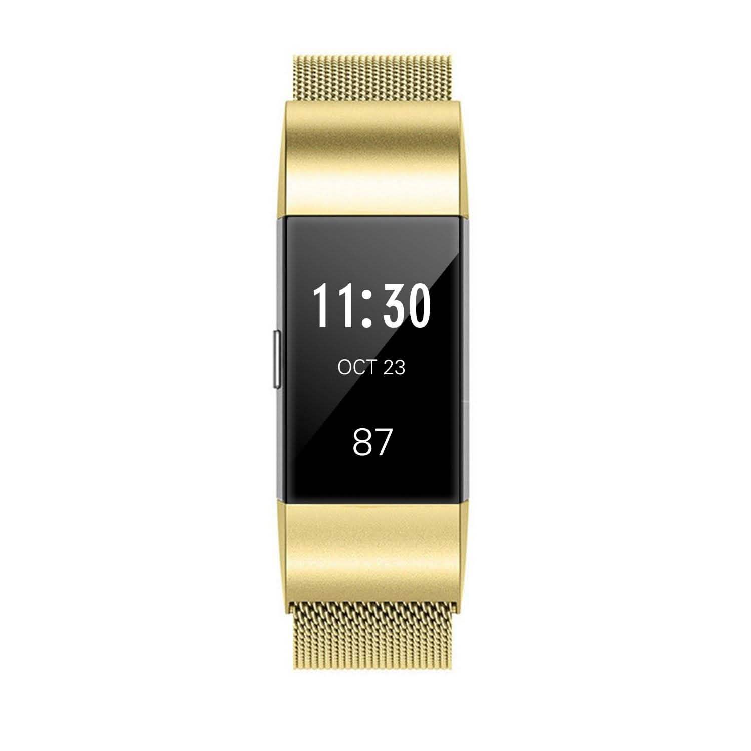 Bracelet milanais en acier inoxydable pour Fitbit Charge 2