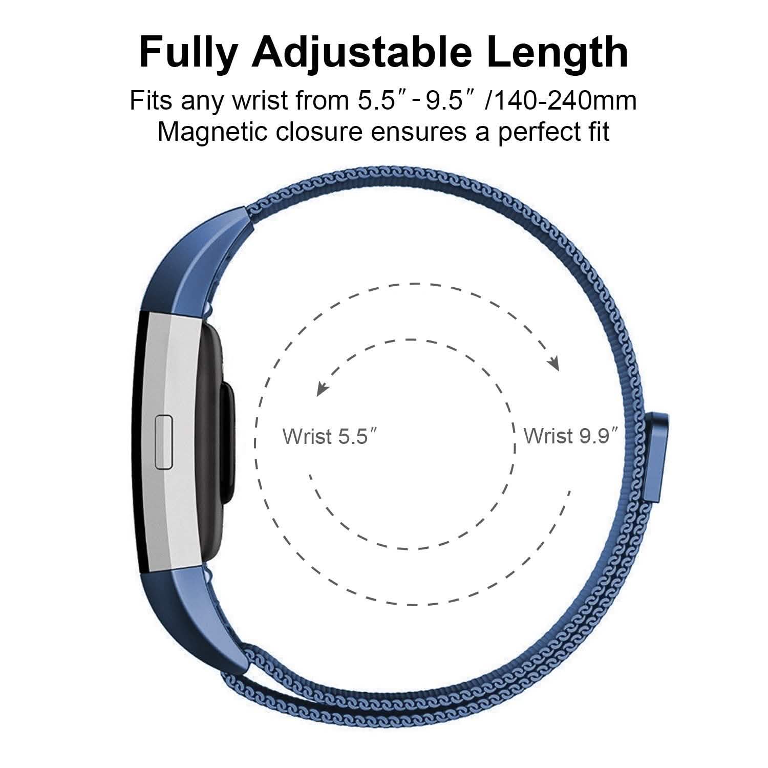 Bracelet milanais en acier inoxydable pour Fitbit Charge 2