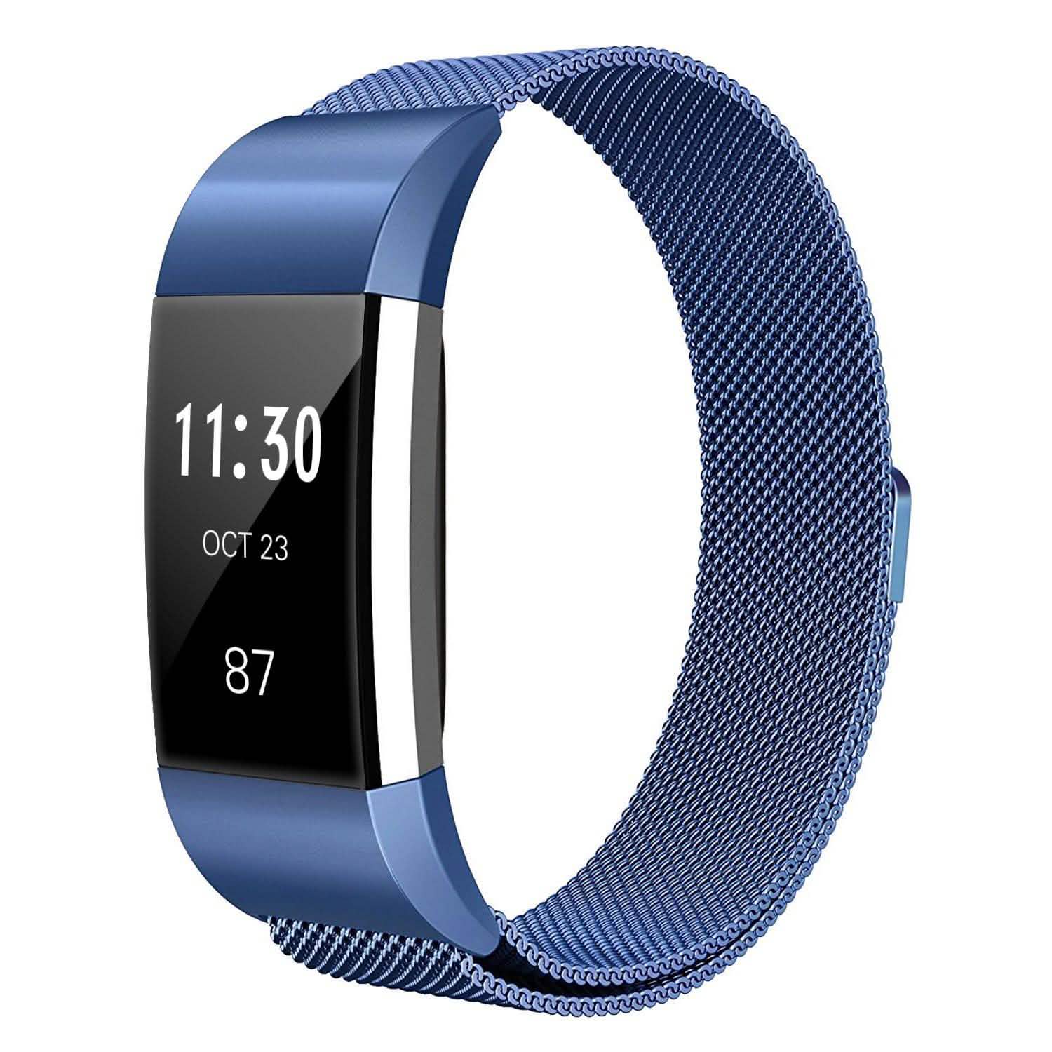 Bracelet milanais en acier inoxydable pour Fitbit Charge 2