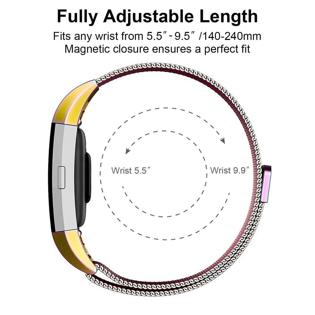Bracelet milanais en acier inoxydable pour Fitbit Charge 2
