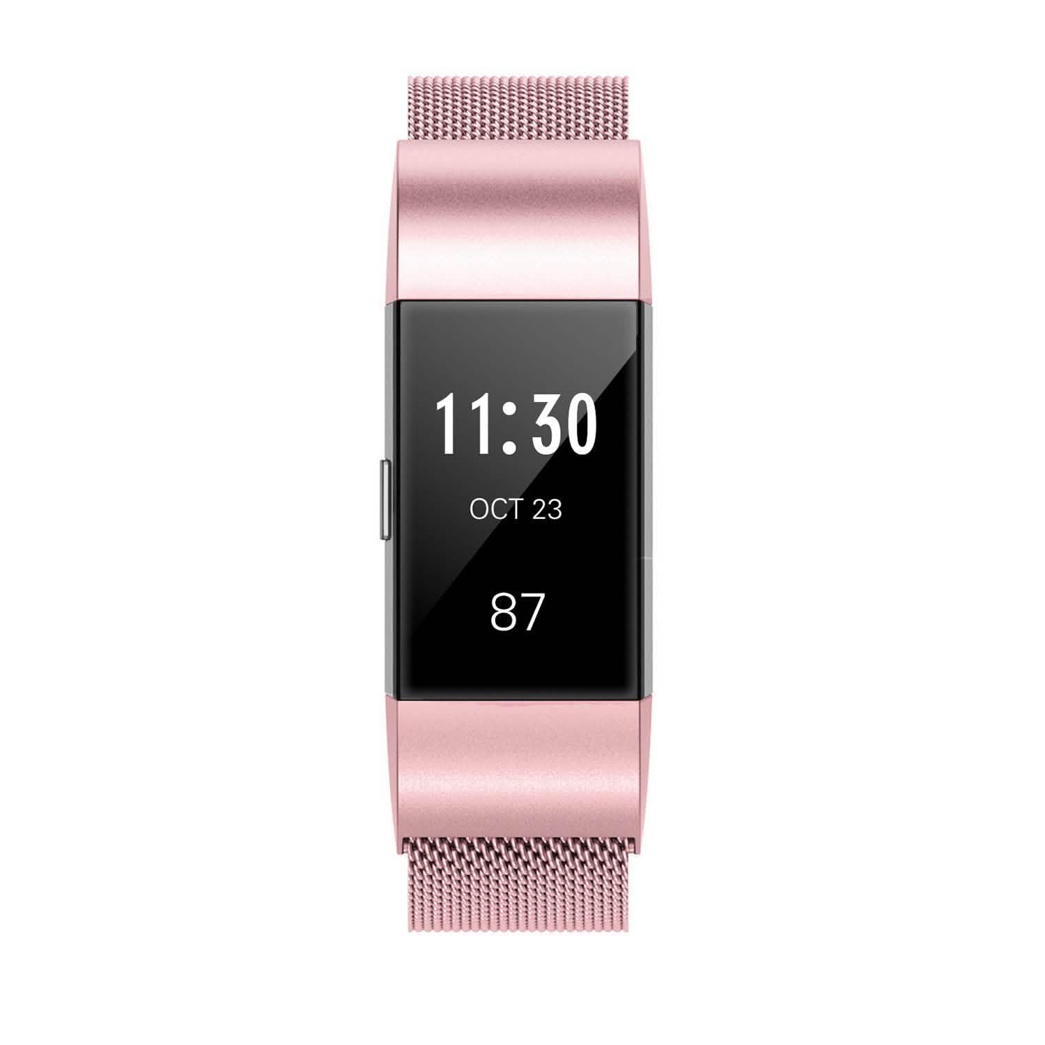 Bracelet milanais en acier inoxydable pour Fitbit Charge 2