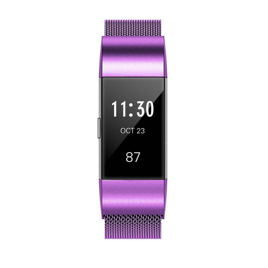 Bracelet milanais en acier inoxydable pour Fitbit Charge 2