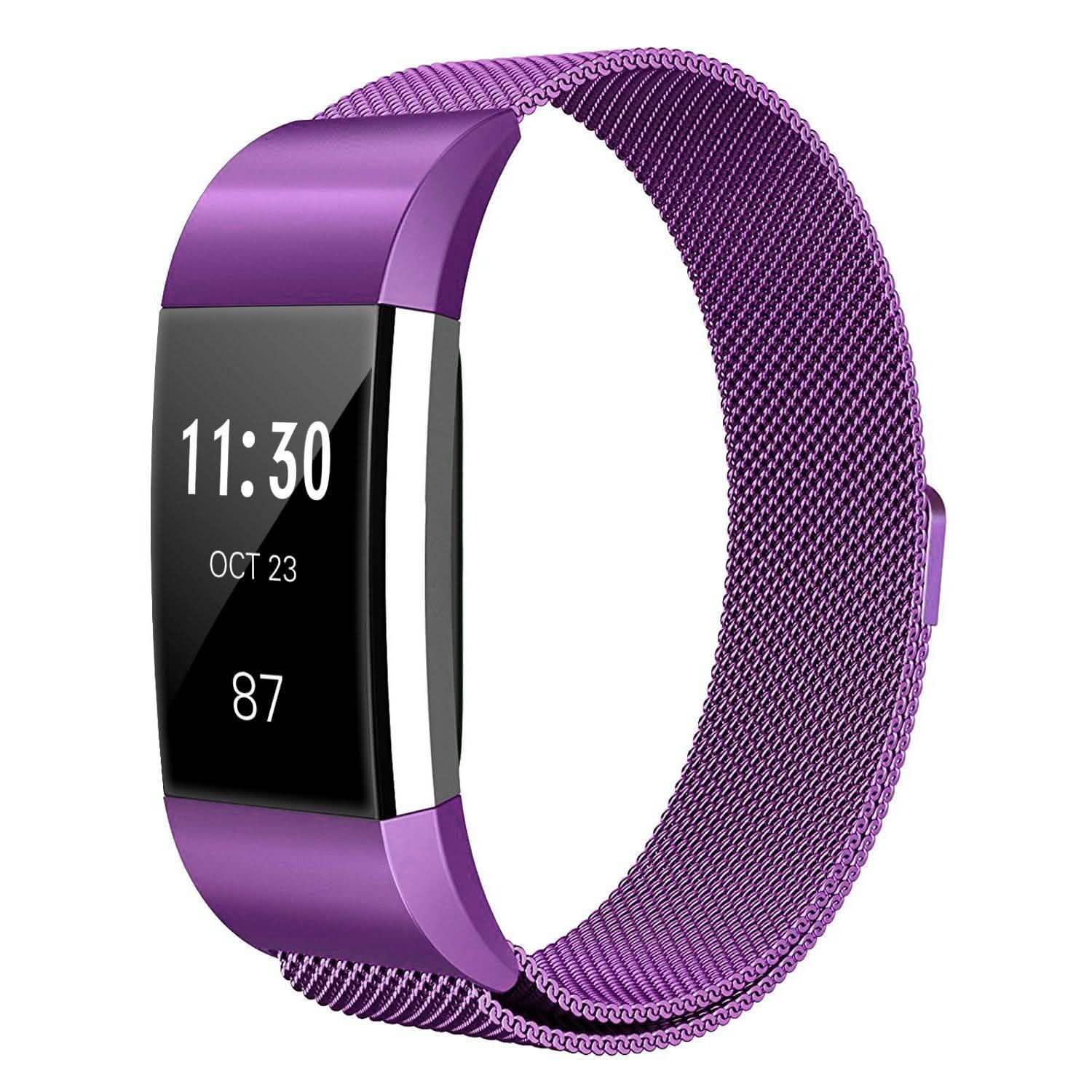 Bracelet milanais en acier inoxydable pour Fitbit Charge 2