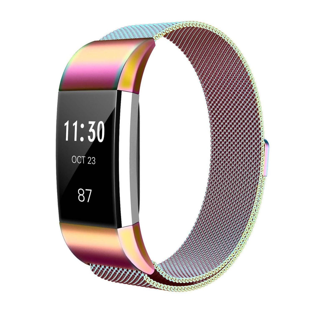 Bracelet milanais en acier inoxydable pour Fitbit Charge 2