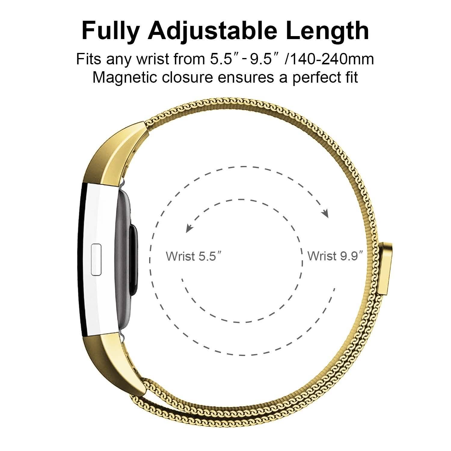 Bracelet milanais en acier inoxydable pour Fitbit Charge 2
