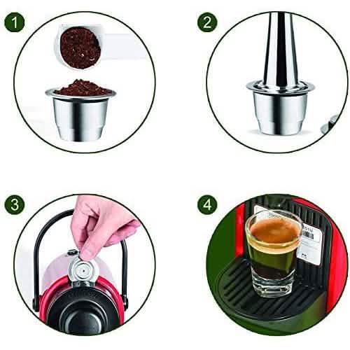 Capsules de café expresso rechargeables en acier inoxydable