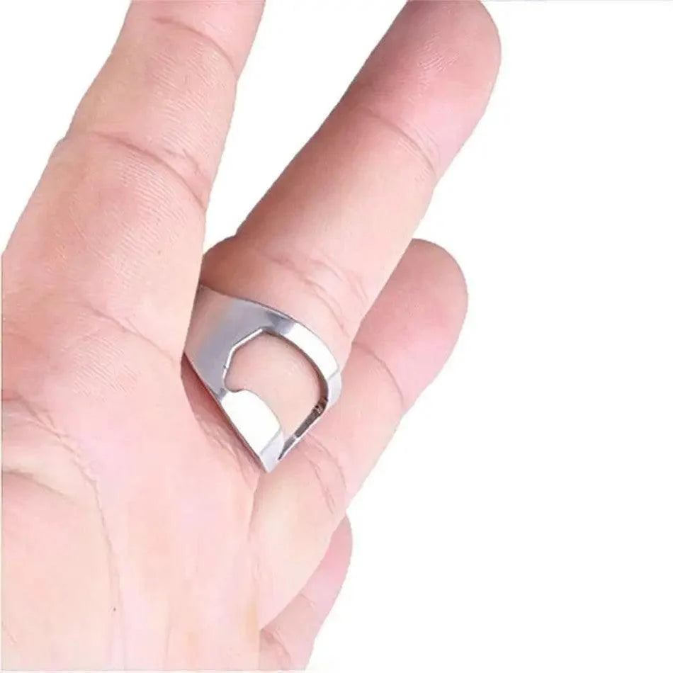 Ouvre-bouteille en acier inoxydable en forme d'anneau pour canettes et bouteilles, ouvre-bouchons, gadgets de cuisine, outils de bar utiles