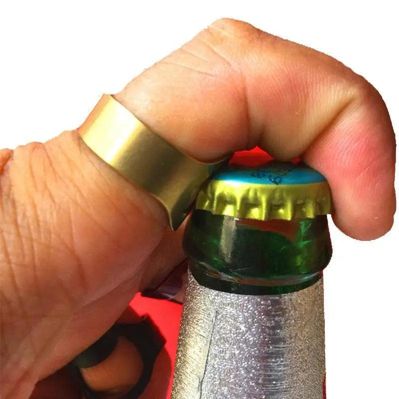 Ouvre-bouteille en acier inoxydable en forme d'anneau pour canettes et bouteilles, ouvre-bouchons, gadgets de cuisine, outils de bar utiles