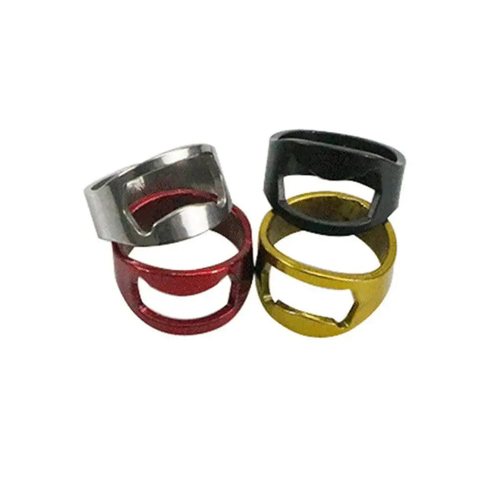Ouvre-bouteille en acier inoxydable en forme d'anneau pour canettes et bouteilles, ouvre-bouchons, gadgets de cuisine, outils de bar utiles