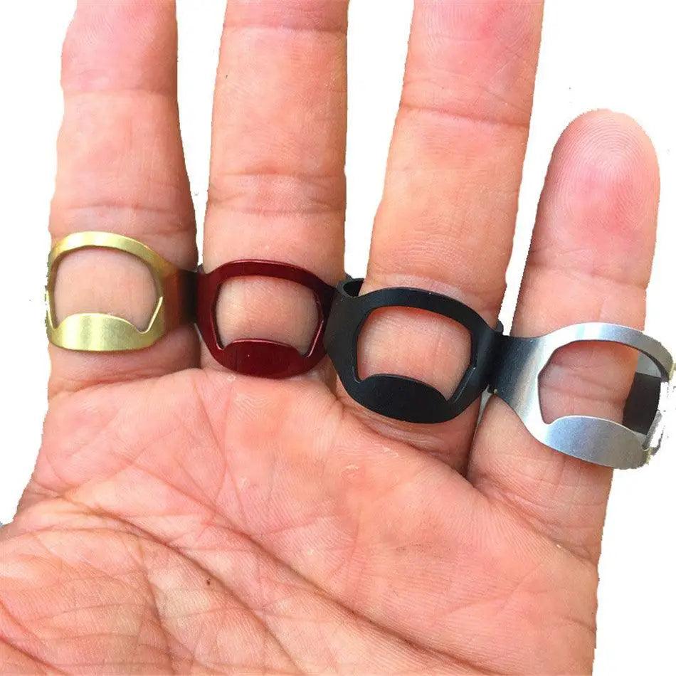 Ouvre-bouteille en acier inoxydable en forme d'anneau pour canettes et bouteilles, ouvre-bouchons, gadgets de cuisine, outils de bar utiles