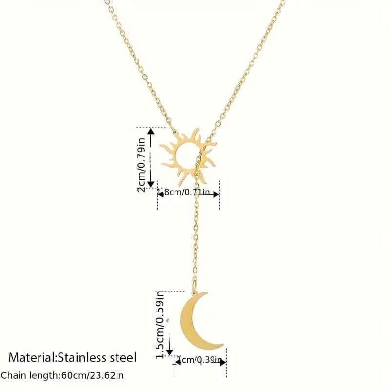 Collier Totem Soleil et Lune en Acier Inoxydable