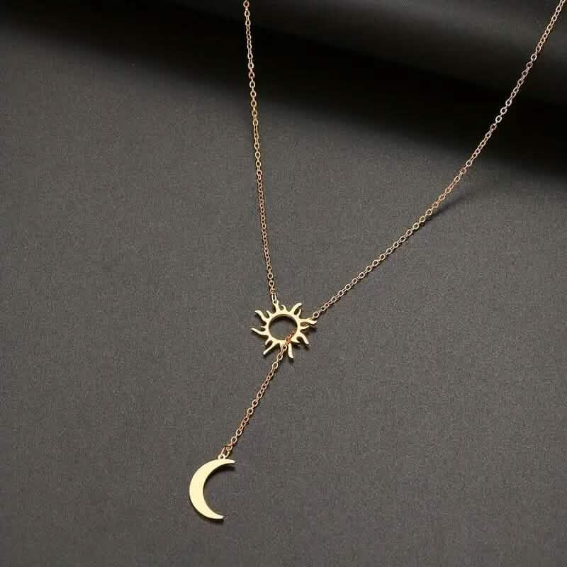 Collier Totem Soleil et Lune en Acier Inoxydable