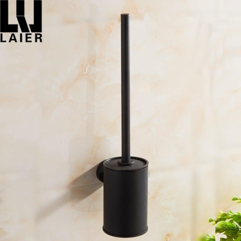 Support de brosse WC en acier inoxydable avec brosse WC, support mural ou sur pied, poignée antidérapante