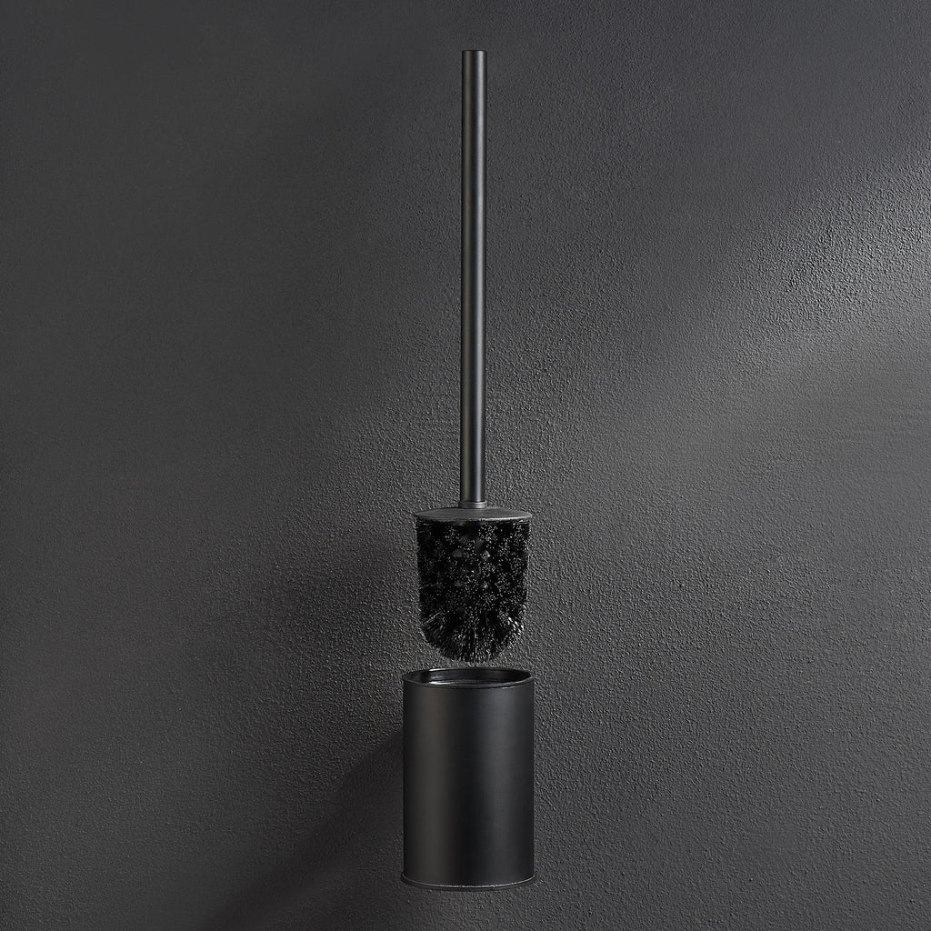 Support de brosse WC en acier inoxydable avec brosse WC, support mural ou sur pied, poignée antidérapante