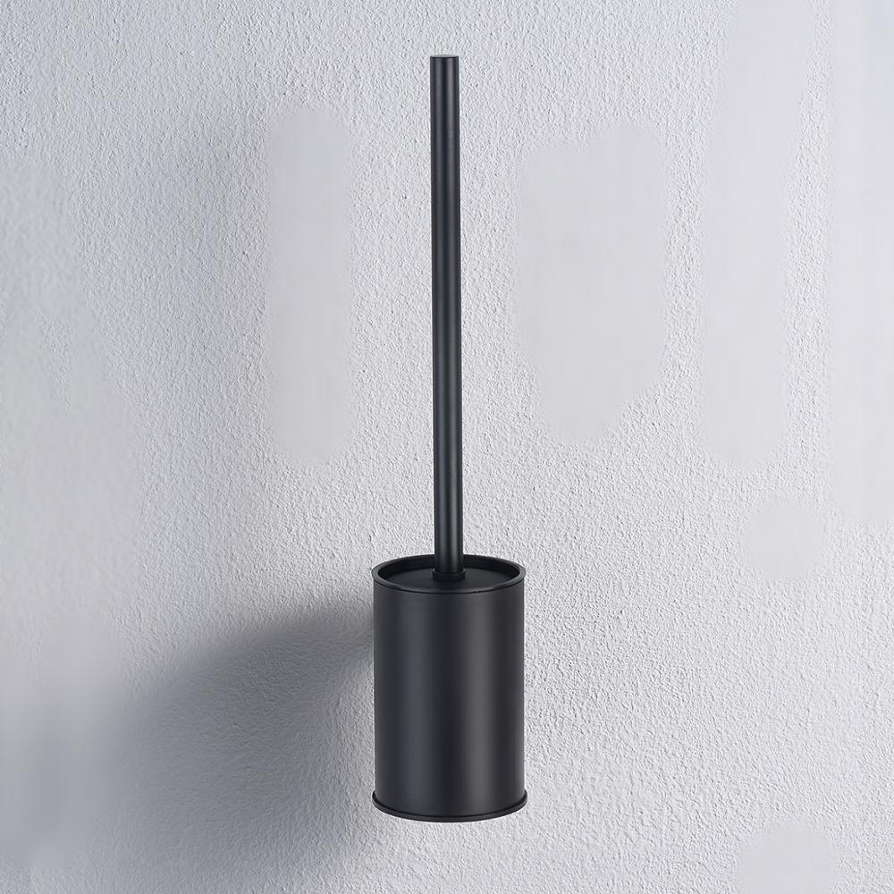 Support de brosse WC en acier inoxydable avec brosse WC, support mural ou sur pied, poignée antidérapante
