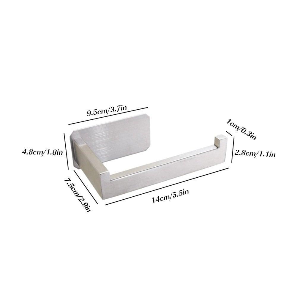 Porte-papier toilette en acier inoxydable, auto-adhésif, pour salle de bain, finition noire, installation facile sans vis, distributeur et supports muraux pour rouleaux de papier toilette noirs mats pour salle de bain et cuisine